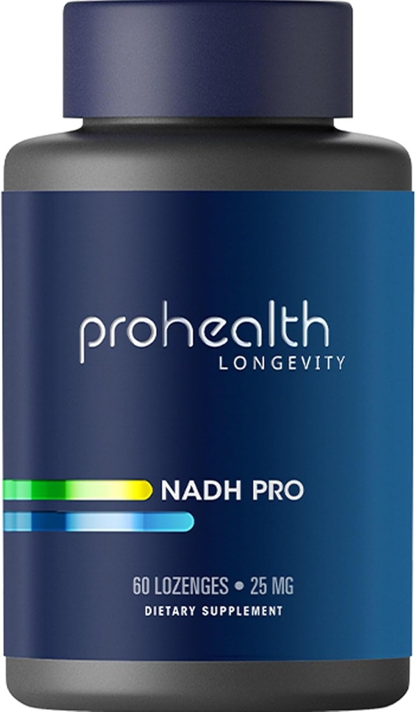 ProHealth NADH Pro - Boost NAD + (25 mg, 60 Fast- Active lozenges) Boost Energy, Memory and Focus