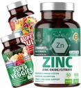 N1N Premium Super Fruits & Veggies Supplement [40 Whole Foods, Aloe Vera, Vitaminer] og Zink 50mg [3X Absorption], 2 Pack Bundle