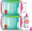 Høj Absorption Calcium Magnesium Zinkgummier med Magnesium Glycinat 400mg, Sugar Free Calcium Magnesium Supplement for ben & tænder Styrke, Muskelfunktion - Vegan, 120 Tæl