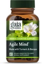 Gaia Urter Agile Mind - Brain & Cognitive Support Herbal Kosttilskud - med Økologisk Gurkemeje Root, Bacopa, Sort Pepper, og Ginkgo Biloba - 60 Vegansk flydende Phyto- kapsler (30- Day Supply)