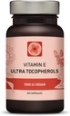 Vitamin E 1000 IE Ultra Tocopherol 450mg Vitamin E Vegan - Alle 4 Tocopheroler - Alpha Tocopherol + Beta Tocopherol + Gamma Tocopherol + Delta Tocopherol - Unique d Alpha (180)