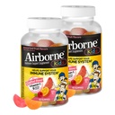 Airborne 500mg Vitamin C + Zinc Immune Support Supplement Gummies for Kids, Assorted Fruit Flavor, Gluten Free Crafted Blend with Powerful Antioxidants Vitamins C & E, 63 Gummies (2 Pack)