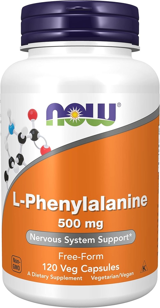 Now Foods L- Phenylalanin 500 mg, 120 kapsler (pakke med 2)