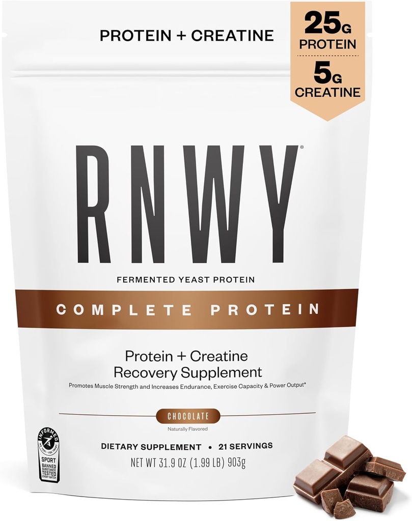 25g Chocolate Protein + 5g Creatin Powder, Vegan Plant- baseret protein med fordøjelsesenzymer til at bygge & Recover, 21 Servere
