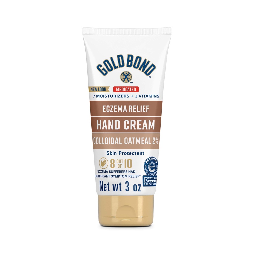 Gold Bond Medicated Eksem Relief Hand Cream, 3 oz., Hud Protectant Cream med 2% kolloid havregryn