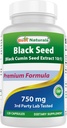 Bedste Naturals Black Seed (Black Cumin Seed Extract 10: 1) 750 mg Per Servering - 120 Kapsler