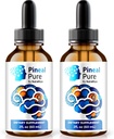 (2 Pack) Officiel Pineal Pure Drops - Natural Daily Formel til at hjælpe med at understøtte fokus, hukommelse og koncentration af 124; Clean, Easy- to- Use PinealPure Liquid (60 Servere)