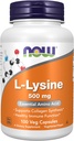 NOW Foods Supplements, L-Lysine (L-Lysine Monohydrochloride) 500 mg, Amino Acid, 100 Veg Capsules