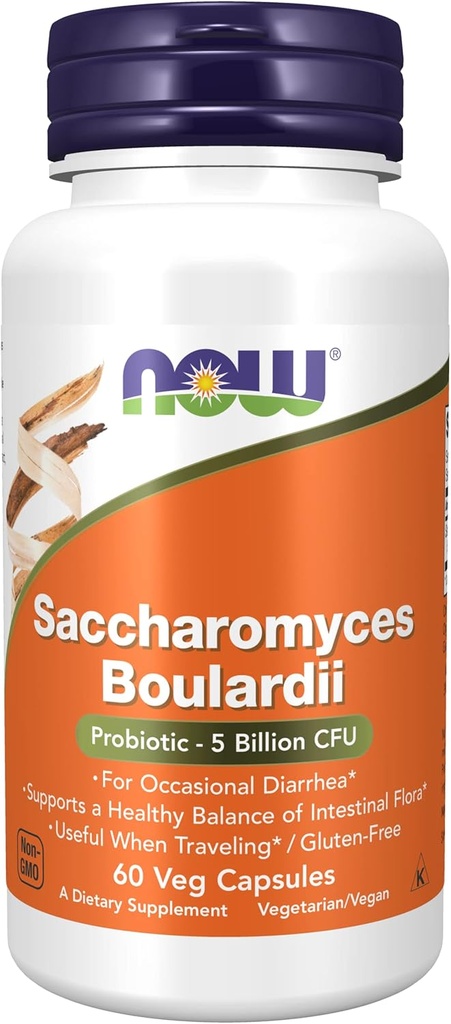 Saccharomyces Boulardii Gastrointestinal Support, 60 caps by Now Foods (pakke med 2)