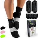 Ice Pack Socks for Feet Cooler - Genanvendelige Hot & Cold Therapy Socks w / Compression Straps - Cold Gel Pack for neuropati, Foot Pain, Plantar Fasciitis & Sprains (Sort, L / XL)