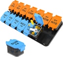 Stor 7 Dag Pill Organizer, XL AM to gange om dagen Medicine Storage Box, Big 2 Week Pill Holder til piller, Vitamin & Kosttilskud, Rejse Pill sag for Medicin (Blå + Orange)