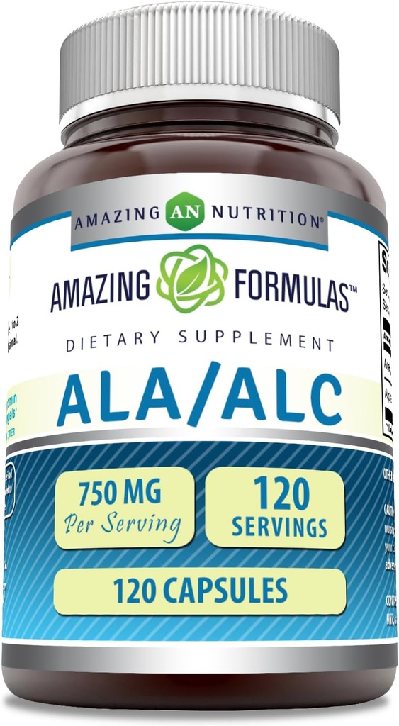 Amazing Formulas ALA / ALC (Alpha Lipoic Acid / Acetyl L- Carnitin) Supplement 124; 750 Mg Per Serving