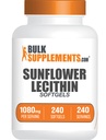 BulkSupplements.com Sunflower Lecithin Softels - Lecithin Supplement, Sunflower Lecithin 1080mg - Vitality Support, Gluten, 1 Softgel per Serving, 240 Count (Pack of 1)