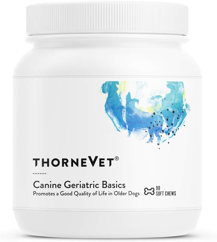 ThorneVET Canine Geriatric Basics - Senior Dog Multi- Vitamin / Mineral Formel Understøtter sund kognition, Joints, og øjne, 90 Soft Chews