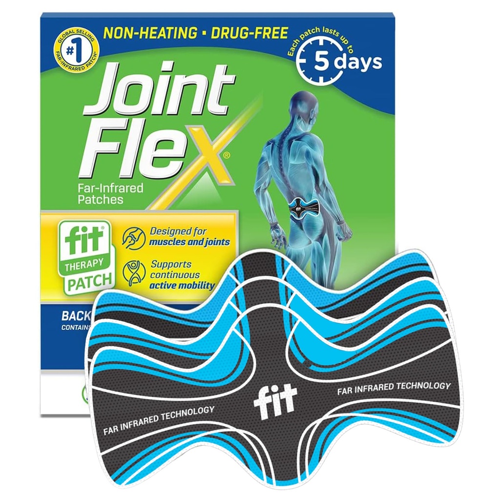 JointFlex FIT Terapi Langt infrarød patch til lavere ryg, understøtter Kontinuerlig aktiv mobilitet, op til 5 dage / Patch, Syntetisk, vand resistent, Ikke-Varme, Drug- Free - 3 Pack, 7,87 "x 3,93"