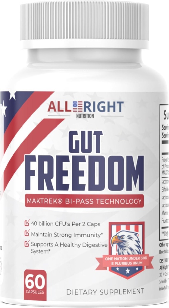 Gut Freedom - Probiotisk for Gut Health - 40 milliarder CFU - 60 kapsler