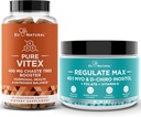 Vitex Chasteberry Capsules & Regulate Max Myo-Inositol D-Chiro Inositol Powder - Natural PMS & Fertilitet Support, Balance Hormon, Regulere cyklus - 60 Vegansk Soft Capules + 60 Servering Inositol Powder