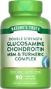 Nature 's Truth Glucosamine Chondroitin MSM Complex ttesmå 124; 90 Caplets ttesmå 124; med gurkemeje 124; Double Strength MSM 124; Non- GMO & Gluten Free Supplement