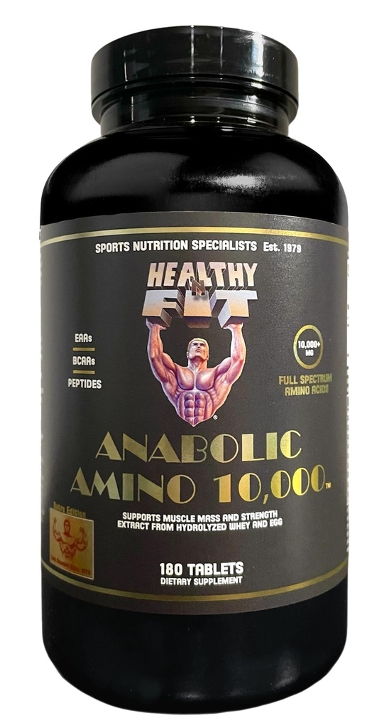 Sunde 'N Fit Amino 10.000 - Aminosyre 180 tabletter - Hydrolyseret æg & hvalkilde - Hurtig Absorbing