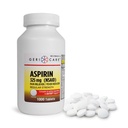 GeriCare Aspirin Tablets 325mg - Smerte Reliever og Feber Reducer Ikke overtrukne Aspiriner til voksne & Børn 12 + (NSAID) Great for hovedpine, Tandpine, Gigt, menstruation og muskelsmerter (Flaske på 1000)