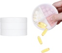 2 Layers Pill Case, KIGI Daily Pill Organizer med 8 kompartmenter 1 dag 4 gange transportabel Pill Box Vitamin Organizer til rejser (White 3,1-2Inch)