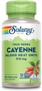 SOLARAY Cayenne Pepper Kapsler med Capsaicin - Capsaicin Kosttilskud til kraftfuld Wellness Support - 40.000 Varmeenheder per VegCap - Vegan, Non- GMO, Gluten- Free, 60- Day Garanti, 100 Servere