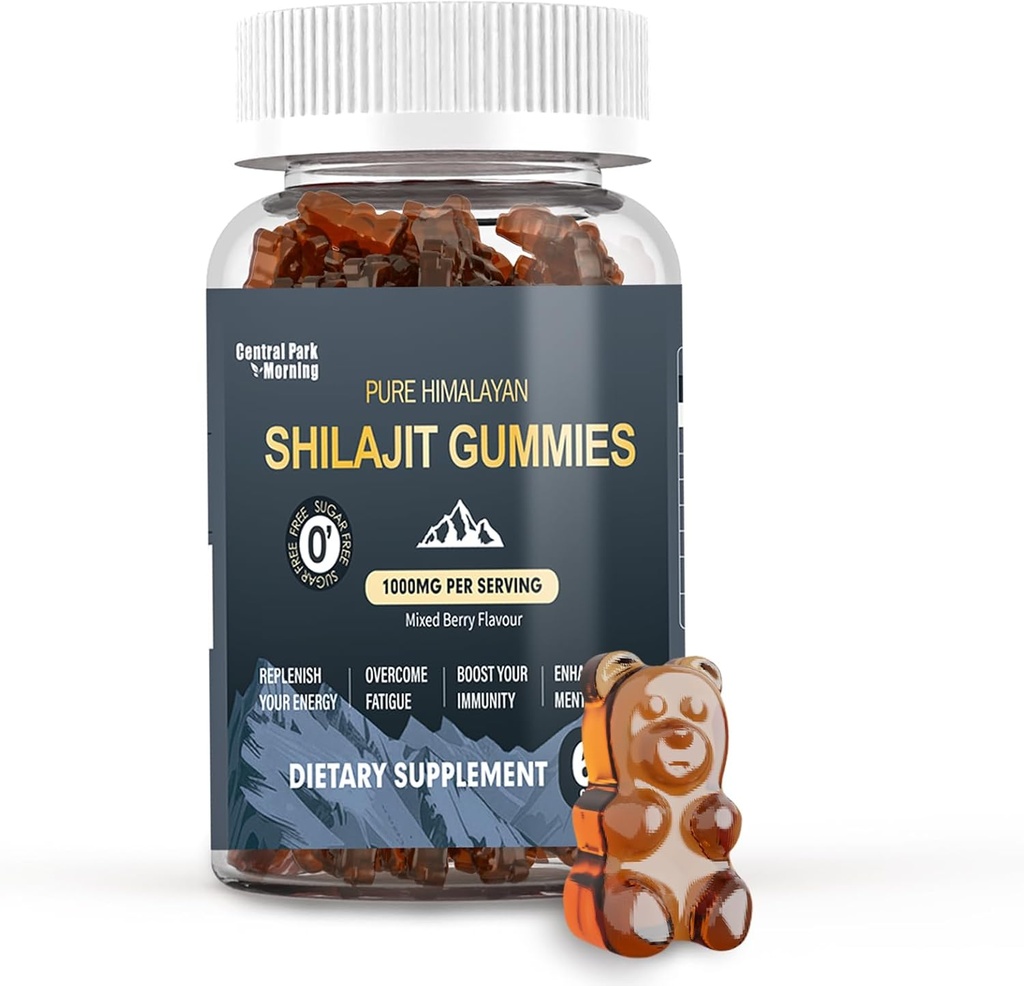 Shilajit Gummies 1000mg, Pure Himalayan Shilajit tillæg, Høj i trace mineraler, Energi immunforsvar support - 60 Greve