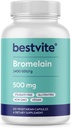 Bromelain 500mg (2400 GDU / Gram) (120 Vegetariske Kapsler) - Ingen Stearates - Vegan - Ingen Gelatine - Ingen Silica - Ikke GMO - Gluten Free