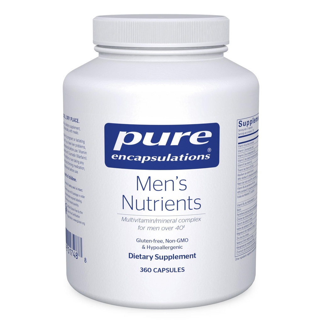 Pure indkapslinger Mænds Nutrients - Multivitamin Mineral supplement til støtte energi, Endurance & Stamina hos mænd over 40 * - med D-vitamin, C-vitamin & trace mineraler - 360 kapsler