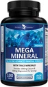 Potent Garden Mega Mineral supplement Komplet Mineral kompleks med Calcium Magnesium Zink Kalium Boron Selenium Chrom & 72 Trace Minerals Iron Free Calcium supplement -100 piller