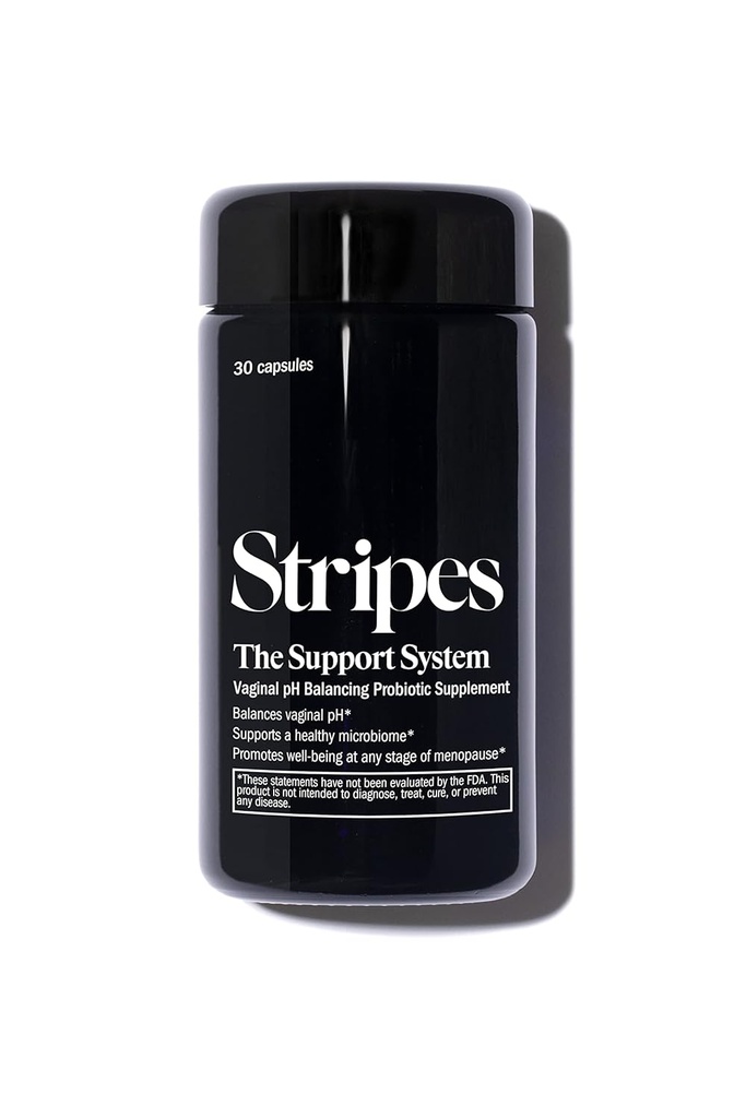 Stripes Beauty Naomi Watts The Support System Vaginal Ph Balancing Probiotic Supplement Daglig Feminin Preprobiotic Understøtter sund Ph Microbiome Hormone Gratis Menopause Support 30 Ct