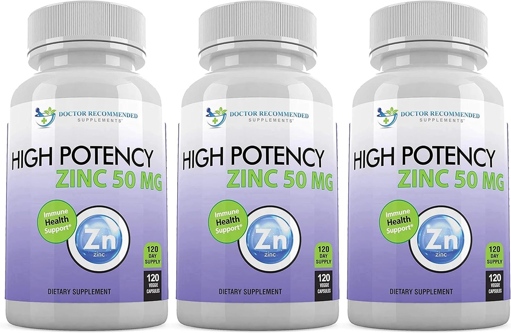 Zink 50mg - Zink picolinate immunforsvar Support 360 Veggie kapsler til voksne og børn Vitamin, godt - Absorberet høj potens Pure Zink kosttilskud - 50mg Per Servering