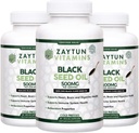 Halal Black Seed Oil (3- Pack) Cold- Pressed Nigella Sativa, Understøtter Heart, Brain, Joints, Immunsundhed, Non- GMO, Lavet i USA - Halal Vitaminer