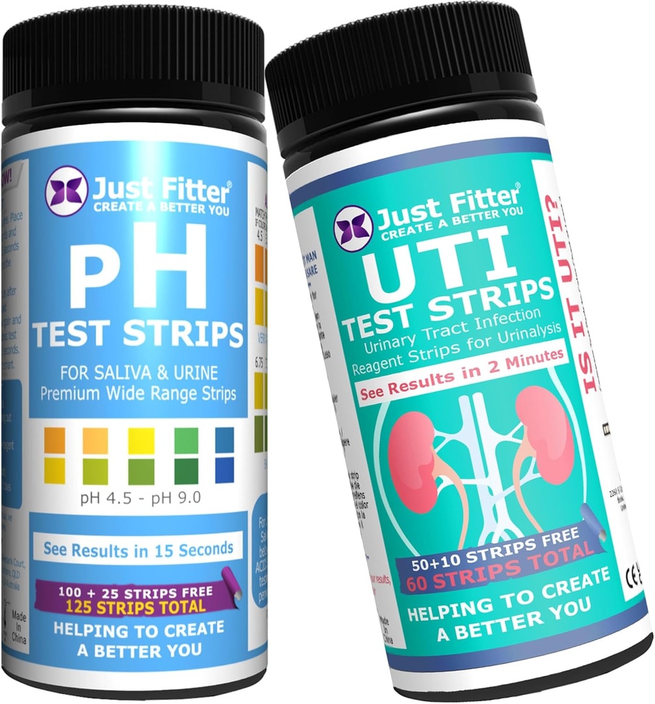 pH og UTI Urinary Tract Infektion Test Strip bundle. Enkle, hurtige og præcise resultater. Home Testing Stick Kit.