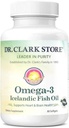Dr. Clark Store Omega-3 Islandsk Fish Oil Supplement - 1000mg, 80 Softgels, Understøtter hjerte, hjerne og fælles sundhed
