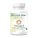 Dr. Clark Store Omega-3 Islandsk Fish Oil Supplement - 1000mg, 80 Softgels, Understøtter hjerte, hjerne og fælles sundhed