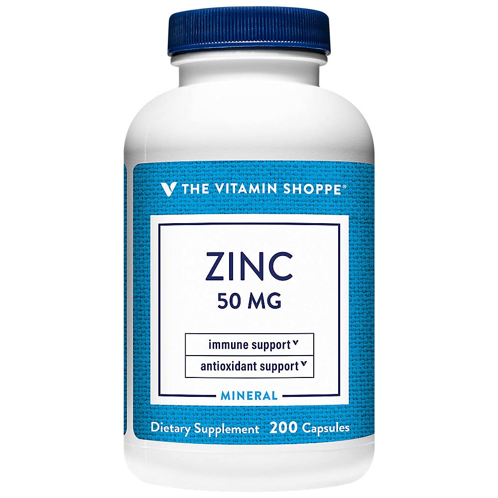Vitamin Shoppe Zink 50 MG per servering (200 kapsler)