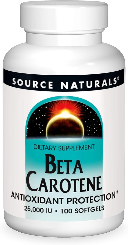 Source Naturals Beta Caroten 25000 iu Antioxidant Protection - konverteret af krop til vitamin A - 100 Softgels