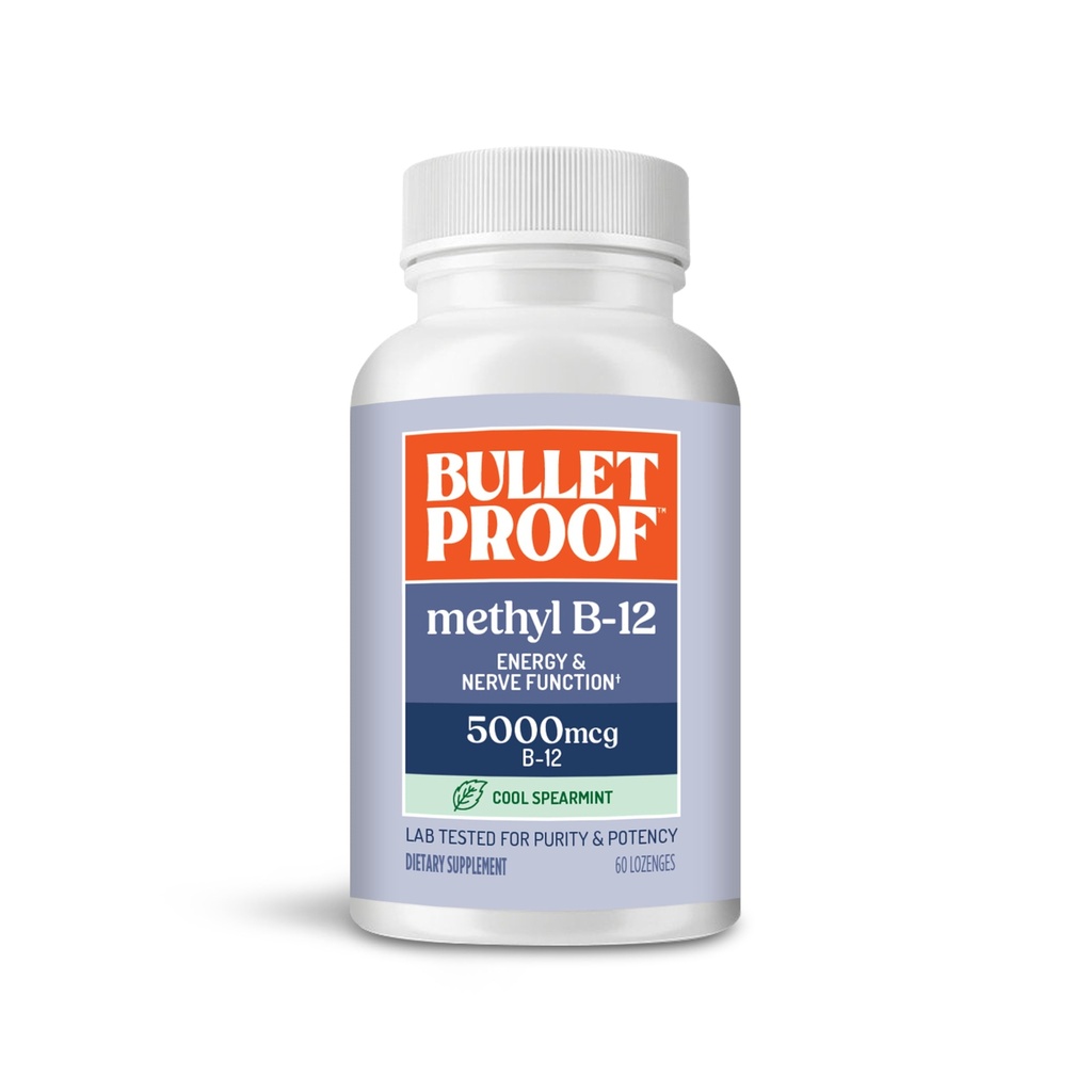 Skudsikker Cool Spearmint Methyl B- 12 Lozenges, 60 Greve, Supplement for energi og nerve funktion