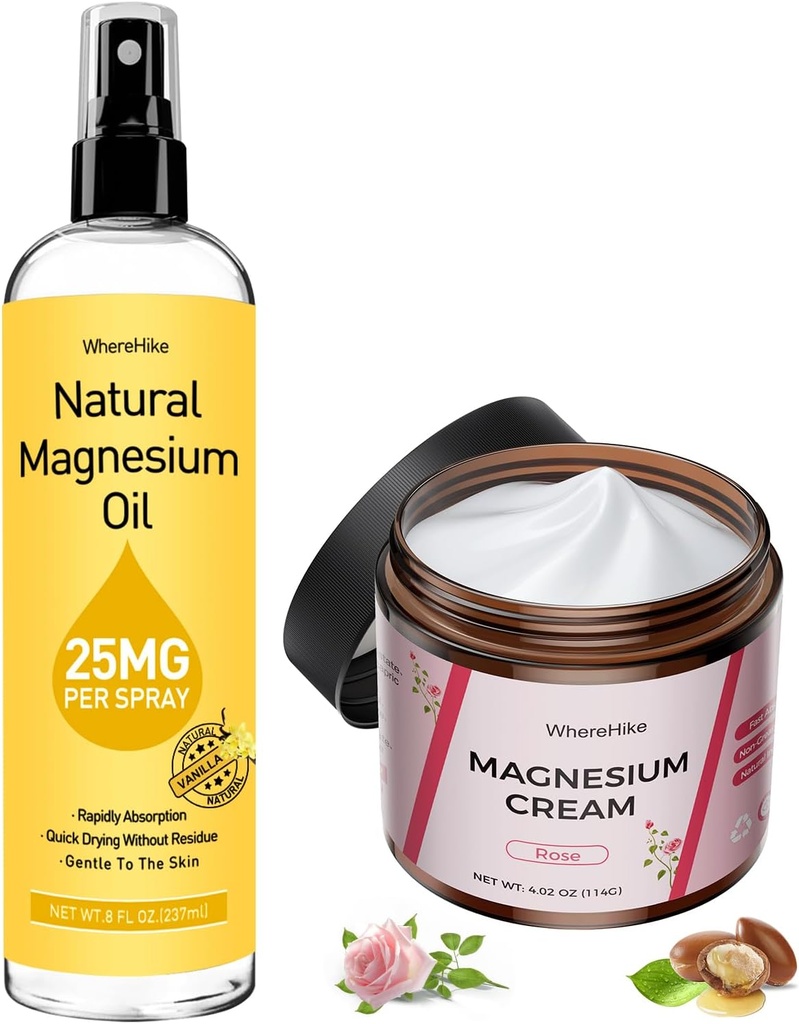 Topical Magnesium Cream for Pain and Sleep,Nighttime Magnesium Lotion for Leg Cramps,Muscle Relaxation,Calm,Deep Hydration for Body & Skin Care - Natural and Safe for Kids.