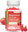 Magnesium Glycinate Gummies 600 mg, Magnesium Gummies for voksne og børn, Støtte til afslapning og muskel, 60 Raspberry Smaget Gummies