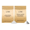 Pure Original Ingredienser Calciumchlorid & Calciumlactat Bundle, (1lb) Kosttilskud, fint pulver