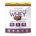 Designer Wellness, Designer Whey, Natural Whey Protein Powder med Probiotika, Fiber, og Key B- Vitaminer til energi, Gluten- Free & Kosher, Dobbelt chokolade, 2 LB