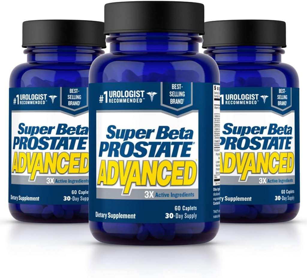 SUPER BETA PROSTATE Advanced - Reducer badeværelse Trips, fremme søvn, Support Bstige Tømning. Prostata supplement til mænd med Beta sitosterol, ikke Saw Palmetto (180 kapsler, 3 - Pack)