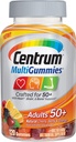 Centrum MultiGummies Voksne (120 Greve, Natural Cherry, Berry, Orange Flavor) Multivitamin / Multimineral Supplement Gummies, Vitaminer B12, D, E, Alder 50 +