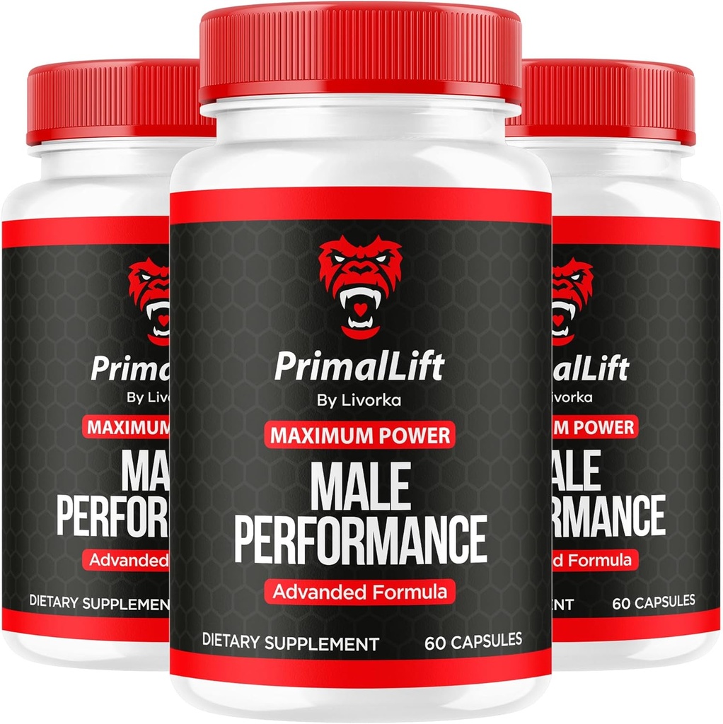 (3 Pack) Primal Lift, Primal Lift til mænd, Primal Lift Kapsler, Primal Lift Pills, Primal Lift Supplement, PrimalLift Al naturlig støtte, Primal Lift Advanced Formel, 180 Kapsler til 3 Måneder