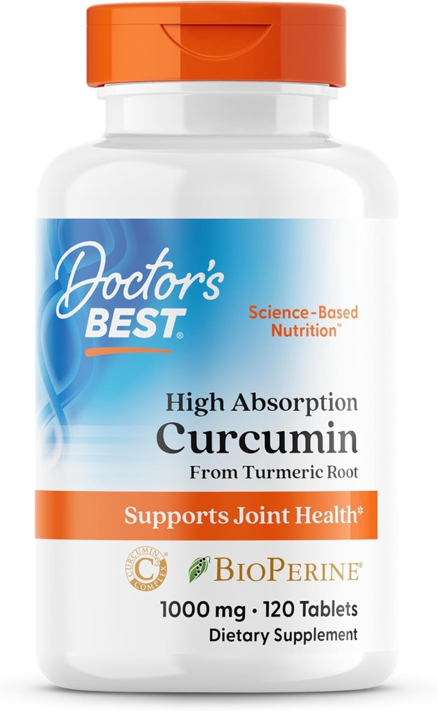 Lægens bedste Curcumin Fra gurkemeje rod med C3 Complex & BioPerine, drage fordel af Joints ved at hjælpe med at neutralisere gratis radikaler, ikke-GMO, Gluten Free, Soy Free, Fælles Support, 1000 mg, 120 tabletter