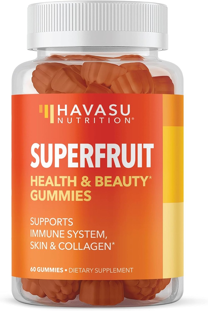 Vegansk Superfruit Gummy Beauty Vitaminer med kollagen ekstraudstyr ingredienser til hår hud og negle vækst - perfekt vegetabilsk gummies alternativ til collagen piller
