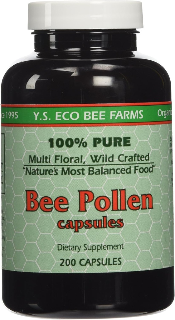 Y.S. ECO Bee Farms 100% Pure Bee Pollen 1.000mg- 200 kapsler
