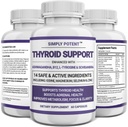 Simply Potent Thyroid Support & Adrenal Support Supplement 2- in-1 Natural Formel med jod & Ashwagandha for energi, Metabolisme, Fokus for kvinder & mænd, 60 Caps